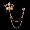 Crown Brooch Chain Brooch Suit Tassel Chain Lapel Pin Badge Retro Jewelry Gift