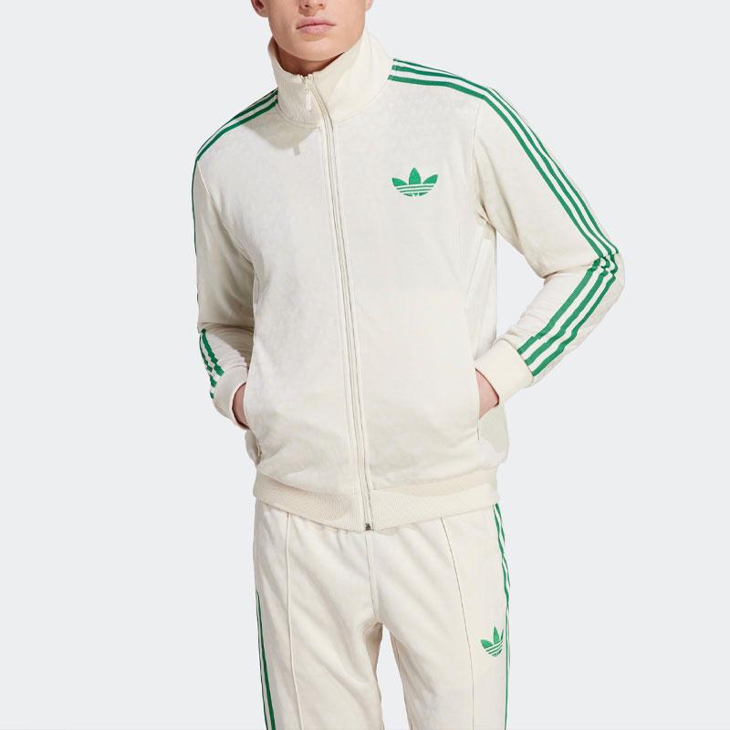 Adidas Originals Adicolor 70s Vintage Monogram Full Print Track Jacket Men Outerwear White IP6981