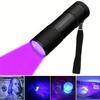 Portable Ultra Violet Blacklight 9 LED UV Flashlight Torch Light Lamp Mini Aluminum UV Flashlight