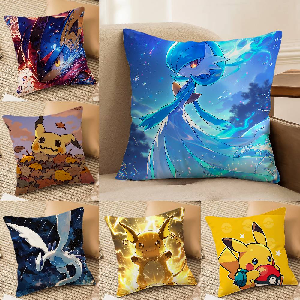 Pokemon HD Artwork Collection Plush Pillow Cover Soft Short Plush Cushion Cover For Sofa Bedroom Home Decor Gift