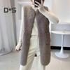 Women Vest Stylish Casual Sleeveless Coat V Neck Button Closure Lady Jacket with Pocket for Daily Wear