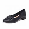 Fashion Genuine Leather Pointed Low-Heeled Women's Shoes Comfortable Work Shoes Simple Elegant Mary Janes Square Heel All-season Shoes