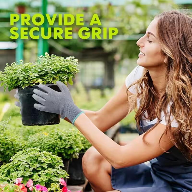 2/6 пар защитных рабочих перчаток с полиуретановым покрытием, бесшовные вязаные перчатки с гладким захватом для мужчин и женщин, строительные, механические, складские перчатки