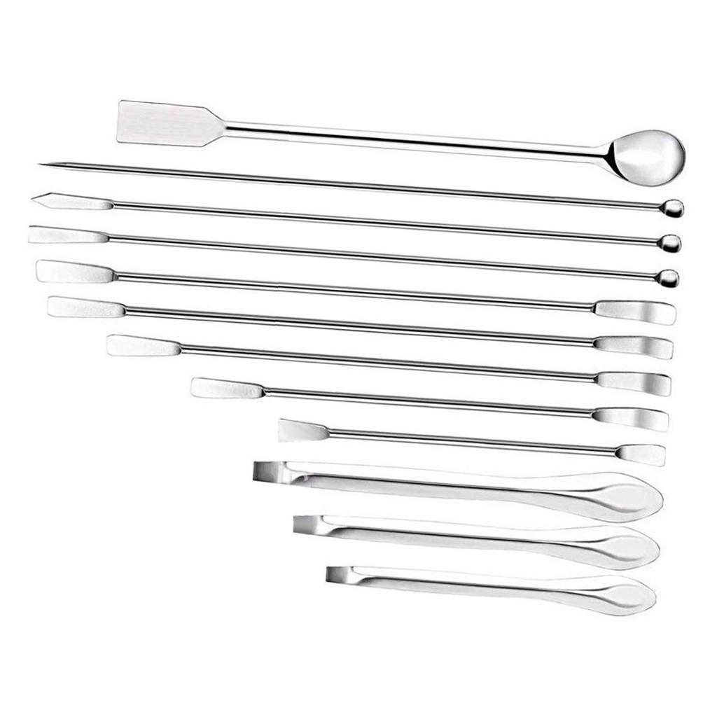 12 шт. Лабораторный шпатель из нержавеющей стали 304, многофункциональный совок для отбора проб, принадлежности для экспериментов