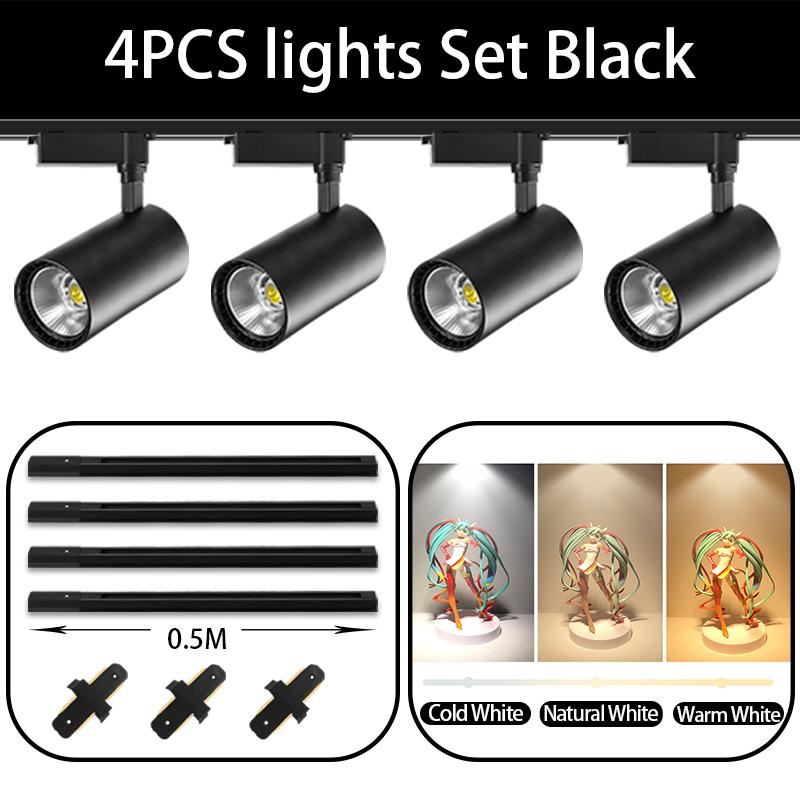 LED Track Light 220V Fixture Led Track Lamp Set Spot Lighting Fixture COB Spotlight Rail 12/20/30/40W For Store Kitchen Indoor