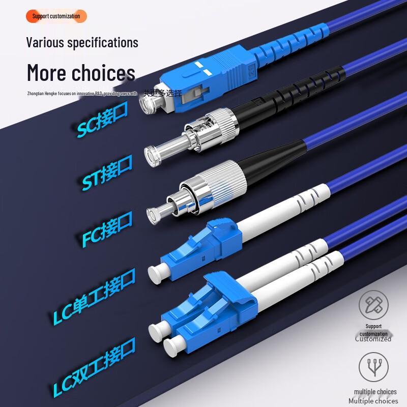 ZT-2KZ Armored Indoor Telecom Single Mode Duplex Fiber Optic Patch Cord