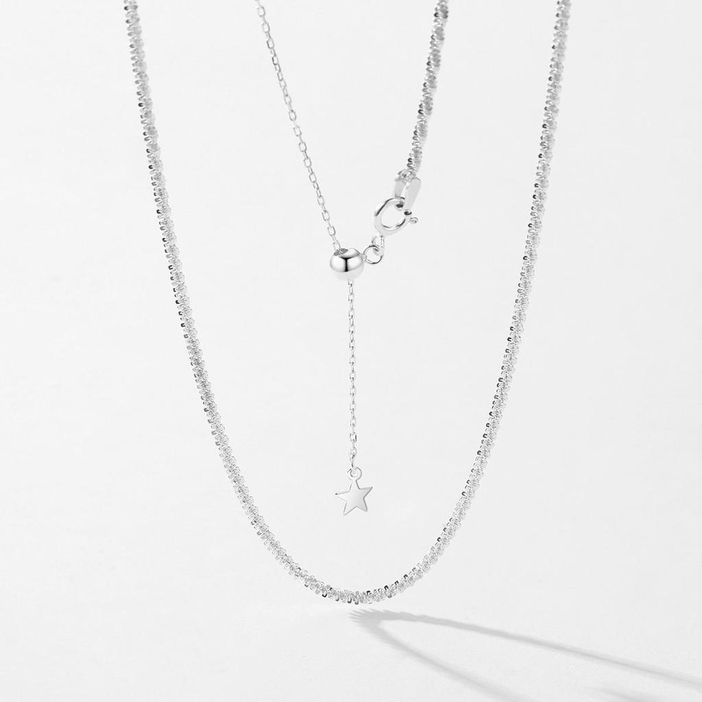 MODIAN Genuine 925 Sterling Silver Adjustable Star Necklace Simple Chain Link For Women Platinum Plated Fine Jewelry Gift