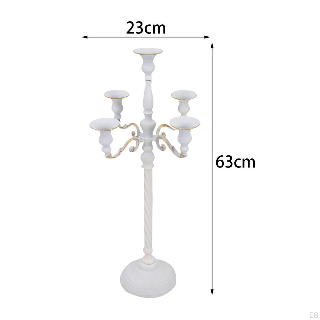 Candelabra 5 Arms Metal Candle Holder Candlestick Table Centerpieces for Festive Party Decor