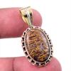 Natural Maryam Jasper 925 Solid Sterling Silver Gift TwoTone Pendant 1.50" O0s91