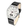 Montre - RAPTOR - Falkor - Cuir noir - Boîtier 40 mm argenté - Quartz Miyota, 5 ATM