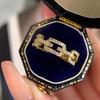 Huitan Fashion Linked Design золотые кольца с полным покрытием из кубического циркония Bling Bling женские аксессуары модные кольца ювелирные изделия