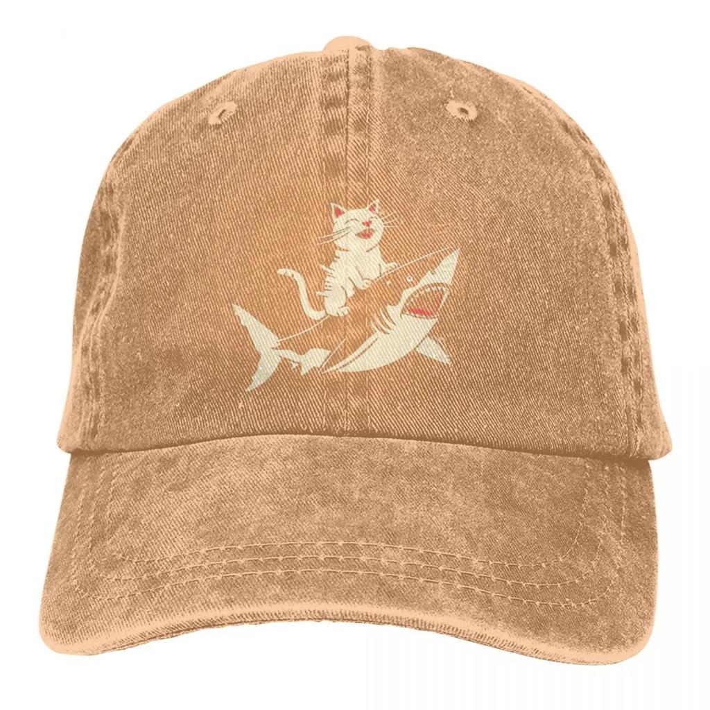 Бейсболка Cat And Shark Aquatic Thrills для мужчин, ковбойские шляпы для женщин, кепки Snapback с защитой от козырька