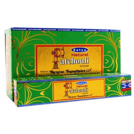 Satya Nag Champa Натуральные ароматические палочки пачули Агарбатти 1+1Комбо(180 ГМ+180 ГМ ) Коробка | 12 упаковок по 15 грамм в коробке | Экспортное качество