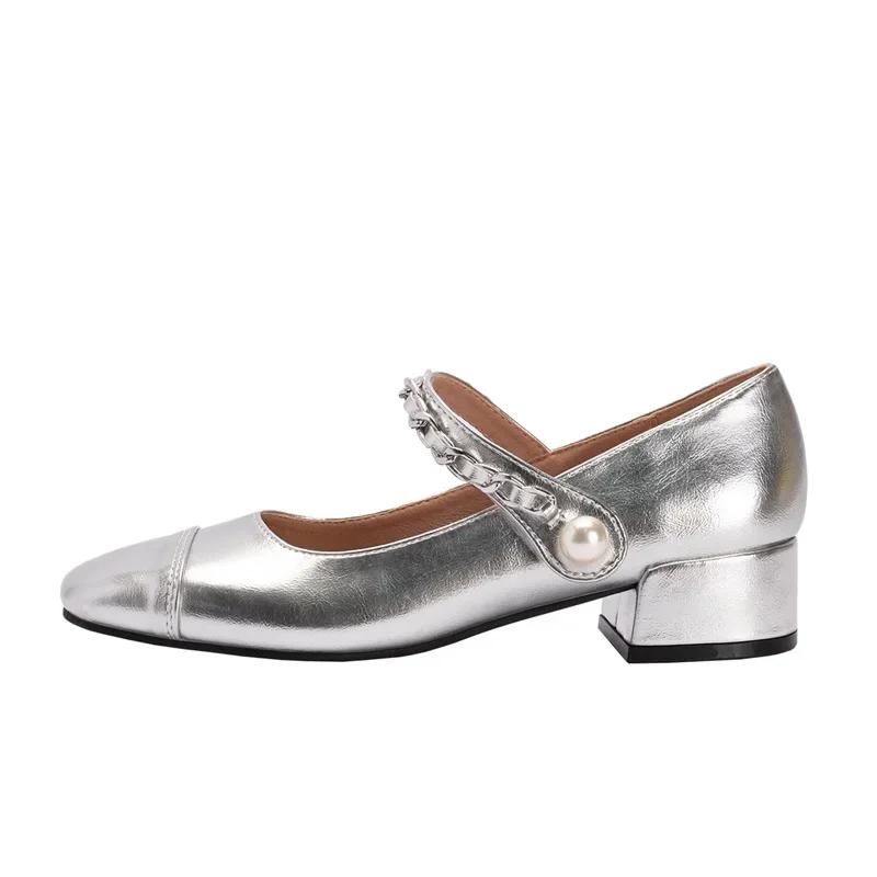 2024 2024 Серебристые туфли Мэри Джейн Женские туфли на каблуках и платформе Лолита Женские винтажные туфли в японском стиле для девочек на толстом каблуке для женщин