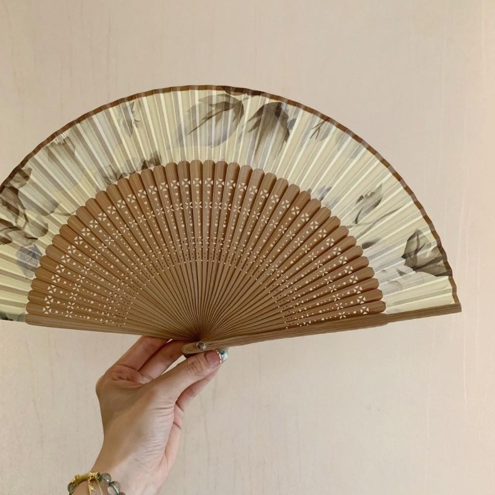 with Tassel Folding Hand Fan Hollowed-out Classical Handheld Fan Dance Fan Dance Performance
