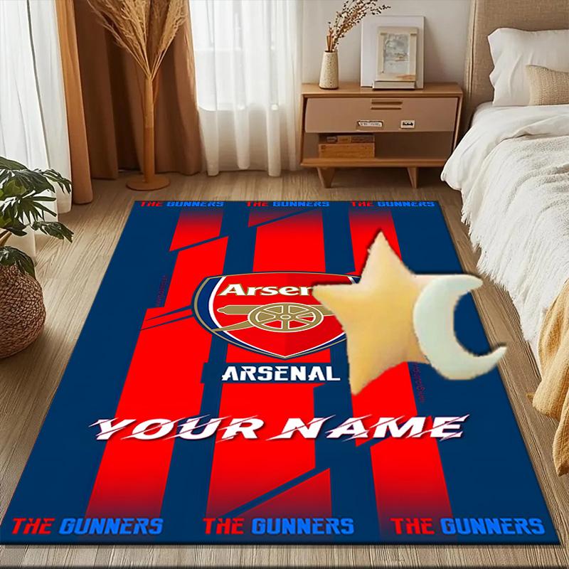 Arsenal Football Club Crest Rug Game Carpet, Floor Mat for Bedroom Living Room Entryway Rug, Home Decor Idea Gift for Christmas birthday