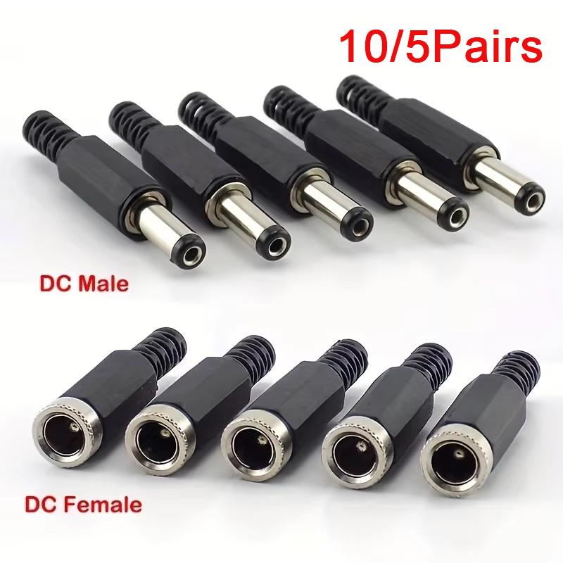 5Pair/10 Pairs DC Power Plug 5.5x2.1mm Socket Welding Connector 5.5 * 2.1 Male/Female Electrical Sockett