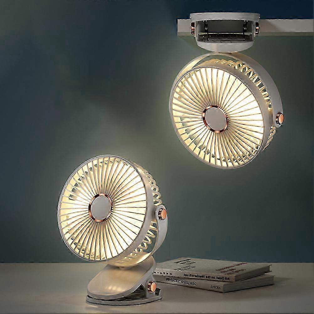 Portable USB Clip-On Fan with LED Lights, 360 Degree Rotate Personal Mini Cooling Fan for Home Office Stroller Camping