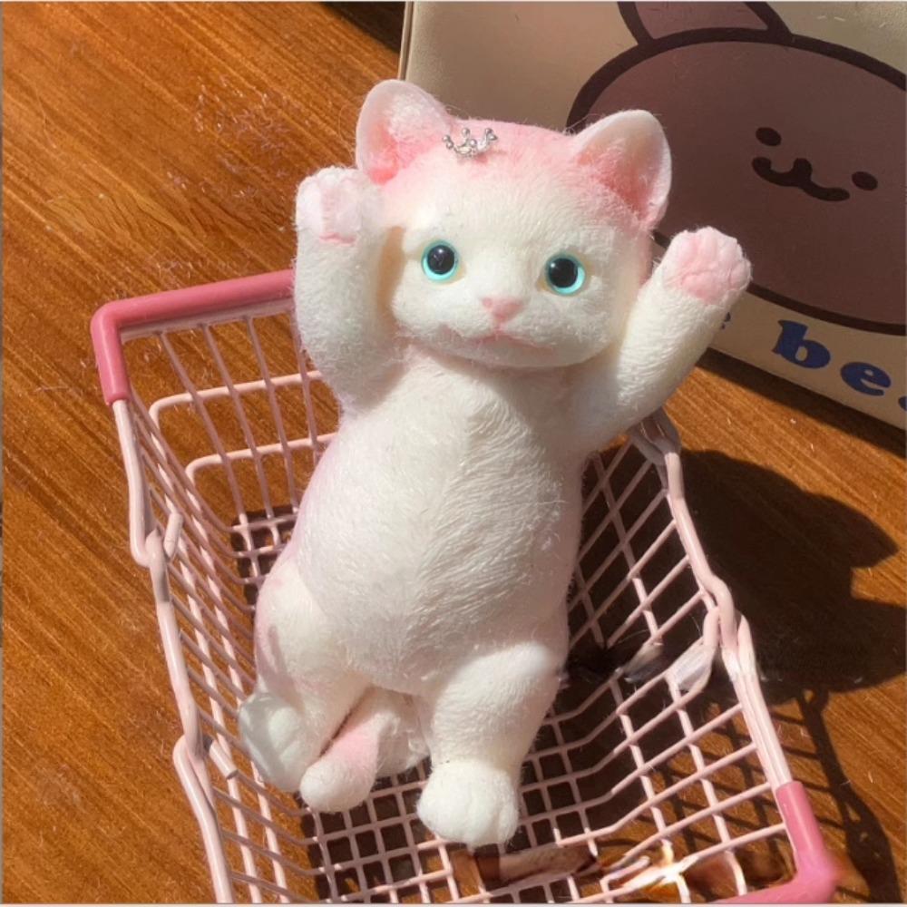 Мультяшная игрушка-сквиши в форме кота, красочная искусственная кукла-сквиши, мини-украшения