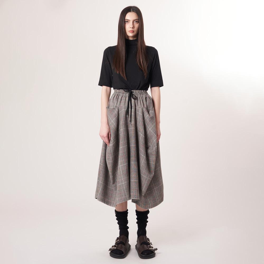 ATHPLATFORM Aw52Pt34 Winter Check Tech Flare Pants_Gray