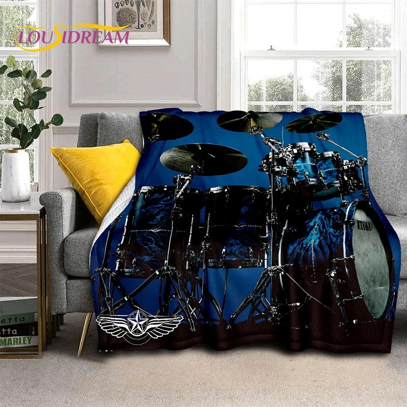 Music Instruments Drum Kit Drum Set Blanket,Soft Throw Blanket for Home Bedroom Bed Sofa Picnic Travel Office Cover Child Gift