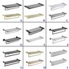 Shiny Rose Gold Towel Rack Rail Black Towel Storage Shelf Towel Holder Chrome Polished Bathroom Accessories Brushed Gold Grey