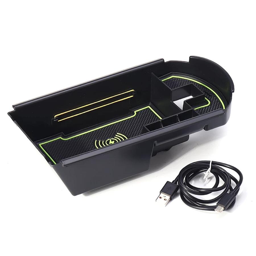 Car Wireless Phone Charger Central Armrest Storage Box For Toyota C-HR CHR 16-19