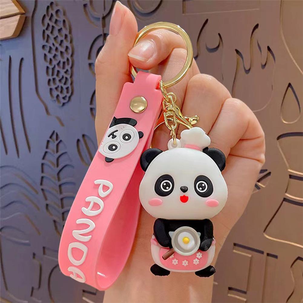 Cute Pandas Car Key Chain Pendant Cartoon Pendant Keychain Delicate Simple Key Chain for Girls Couple Bag Gifts