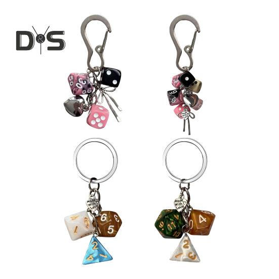 Keychain Pendant Dice Charm Lightweight Portable Acrylic Keychain Phone Bag Keyring Smooth Surface Keychain