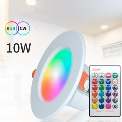Светодиодный светильник RGB, потолочный светильник переменного тока 10 Вт/15 Вт, потолочный светильник переменного тока 110 В, 220 В с регулируемой яркостью, встраиваемый светодиодный точечный светильник с ИК-пультом дистанционного управления