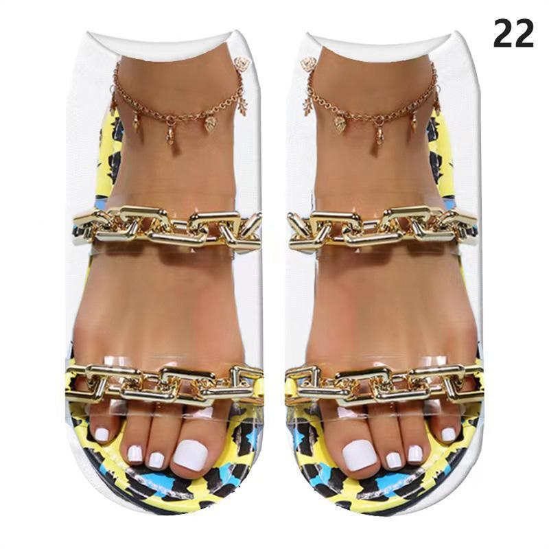 Симпатичные 3D носки со следами, женские кавайные хлопковые носки до щиколотки для девочек