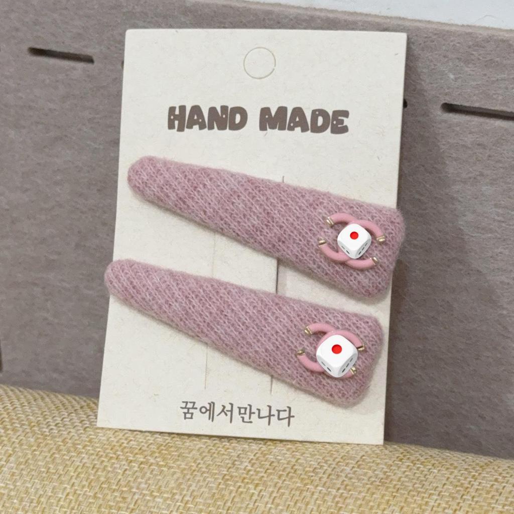 Chic Houndstooth Double C Hair Clip - Versatile Autumn & Winter Accessory