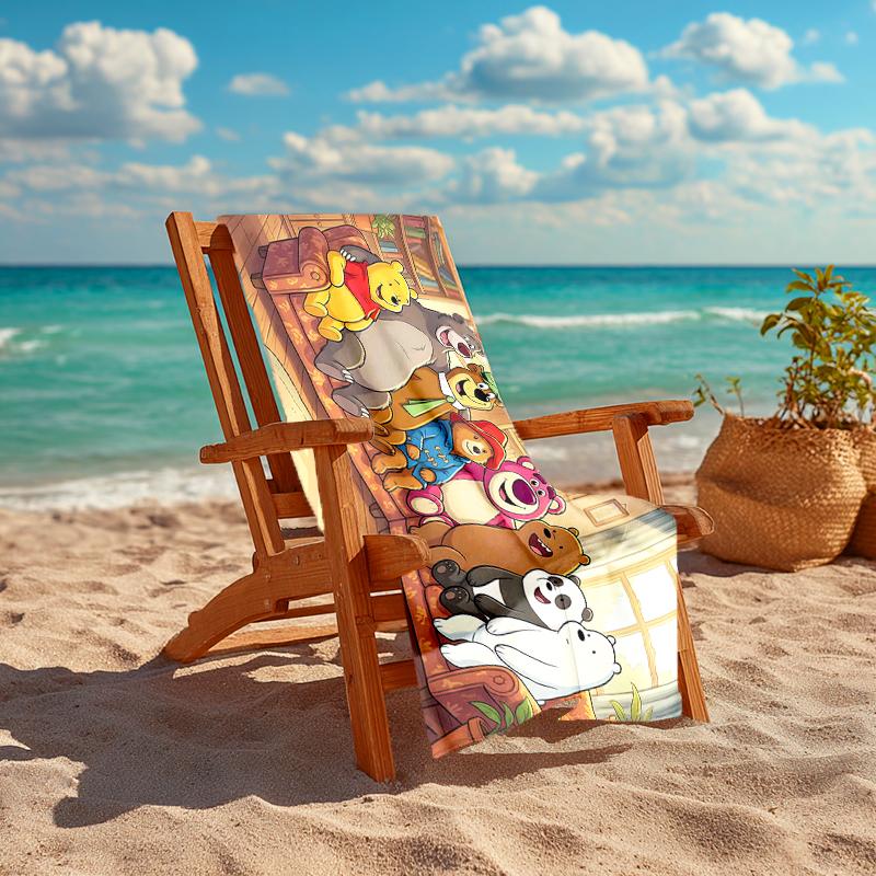 1Pc Adventure Acre Wood Beach Towel Quick Dry Multiuse For Beach Pool Gym Yoga Home Travel Christmas Halloween Xmas Gift S1530