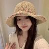 Ins Hyunya wind flower складная соломенная шляпа женская летняя дорожная пляжная солнцезащитная козырек защита от солнца универсальная показ маленького лица