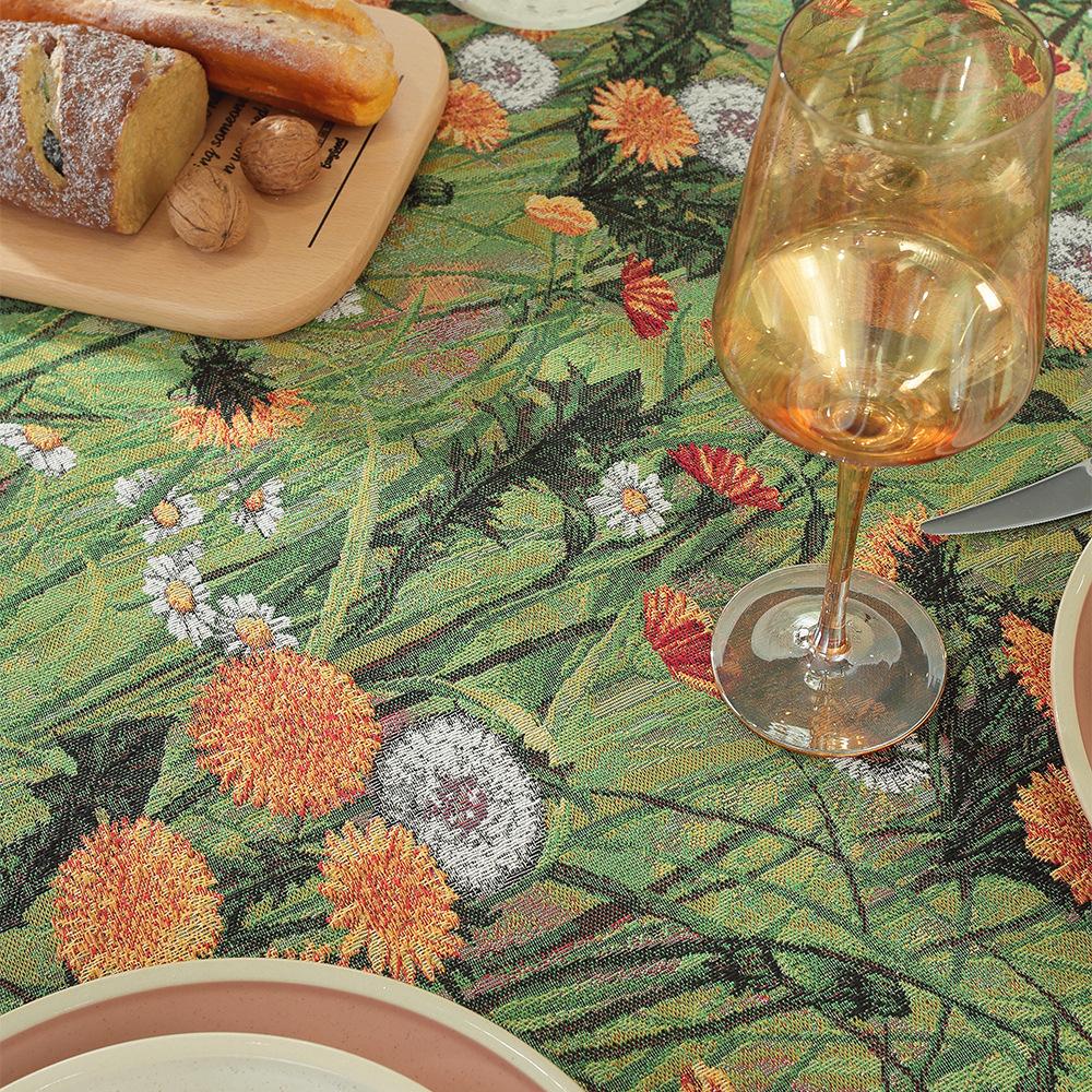 Скатерть в стиле винтажной масляной живописи, чехол для тумбы под телевизор, полотенце, жаккардовая хлопковая льняная ткань, бытовые прямоугольные скатерти