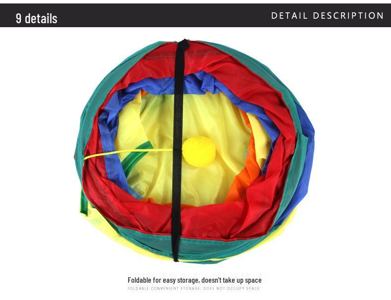 Foldable Rainbow Cat Tunnel: Interactive Cross-Border Play Tube for Cats