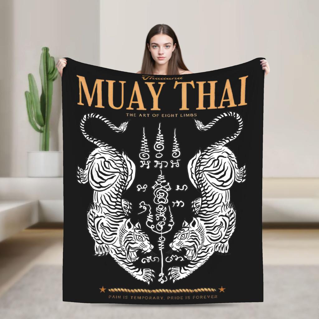 Muay Thai Brazilian Jiu-jitsu Flannel Throw Blanket Boxing Wrestling Bedding Knitted Blanket Travel Super Soft Portable Quilt