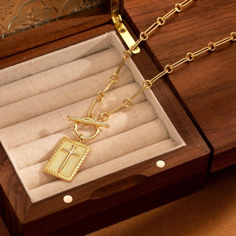 Ожерелье из нержавеющей стали с подвеской в виде скрепки и водонепроницаемое ожерелье с подвеской в виде креста для парных аксессуаров