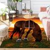 1Pc Horse Sunset Rug, Office Carpet Indoor Outdoor Doormat, Non-Slip Soft, Living Room, Christmas Halloween Gift. M928349