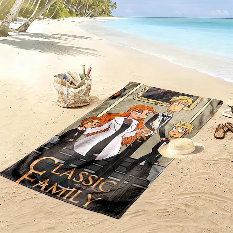 Family-inspired design 2D Flat Print Beach Towel, Large Soft Quick Dry Towel for Beach Camping SwimmingXSTJ0915372