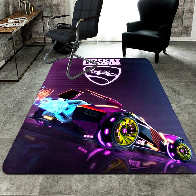 Rocket League style Rug Floor Mat for Living Room or Bedroom Soft and Comfortable Carpet a Gift for Birthday and Holiday.