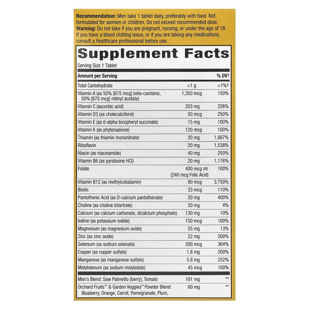 Nature's Way Alive! Ultra Multivitamin for Men Over 50, 60 Tablets