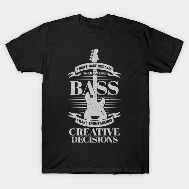 Asian Size Men Black Print T-shirt Funny Bass Guitar Music Bassist Gift No-Cut Heat Transfer Print Cotton Tshirt