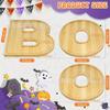 Halloween Bamboo Letter Tray Set “BOO” – Wooden Party Platter For Snacks, Candy, Charcuterie & Holiday Decor