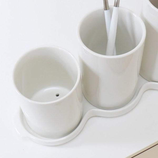 Bloom At Home Pure 3-hole Cutlery Set, Modern White, 1 Set, Korean Popular Tableware