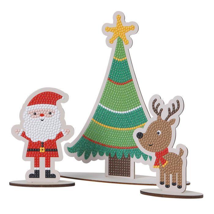 Kit de Noël Personnages en bois Diamond painting 3 pièces