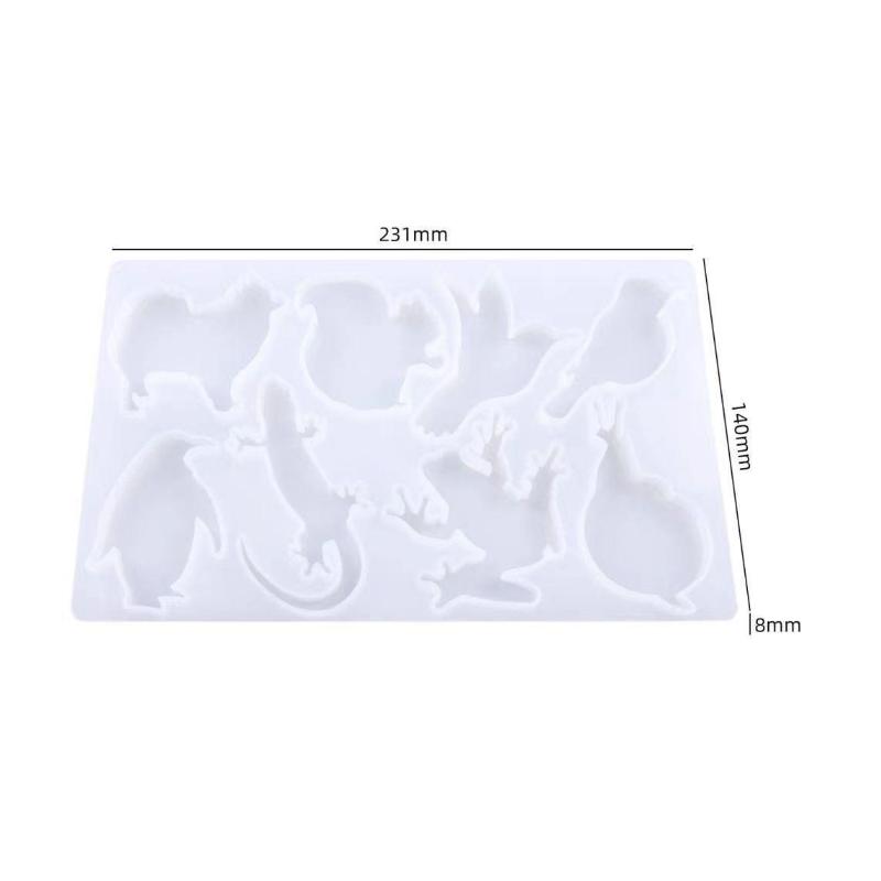 DIY кристаллическая форма из эпоксидной смолы, животное, лягушка, ящерица, брелок, зеркало, силиконовая форма