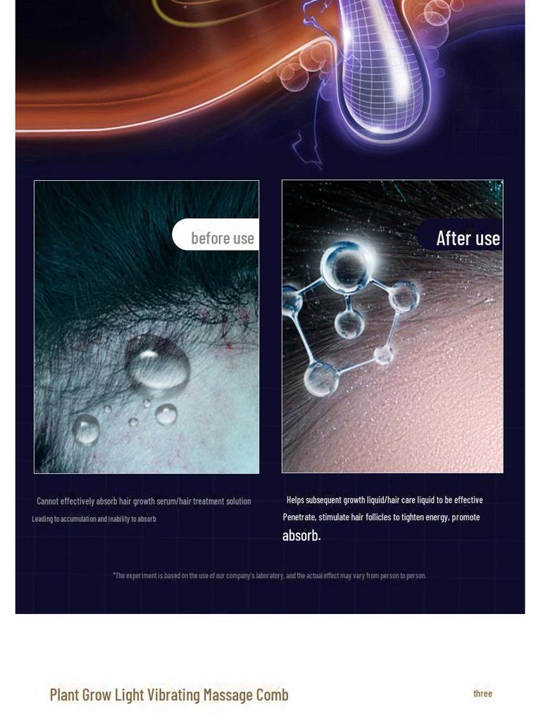 Трансграничный EMS микротоковая расческа для роста волос и массажер для кожи головы с аппликатором
