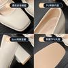 Augustine Mary Jane Thick Heels Women's 2025 Summer New High Heels Square Head French Small Leather Shoes Gentle Single Shoes