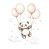 Плакат Улыбающаяся Панда С Шариками Плакат Улыбающаяся Панда С Шариками, 50X70 См, Без Рамы, Премиальный Холст На Подрамнике